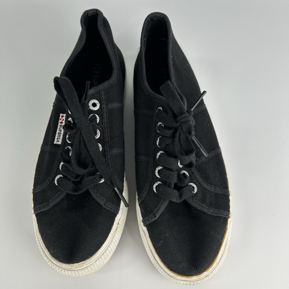 Superga Platform‎ Casual Sneakers Black Women's Size 7 - Picture 3 of 11